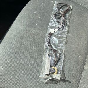 Brown Leather Necklace with Silver and Gold Accents